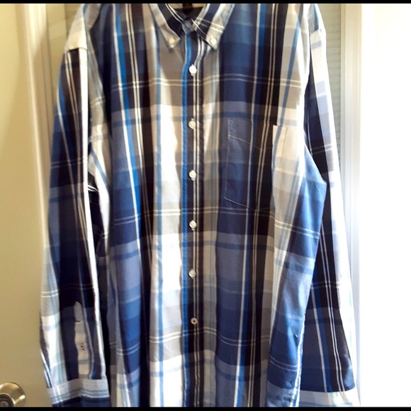 Club Room Blue & White Button Down Madras Shirt. Size XL. - Picture 3 of 3